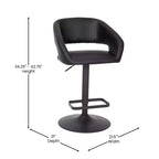 Tabouret de bar contemporain Flash Furniture en vinyle, réglable en hauteur, avec dossier mi-haut arrondi