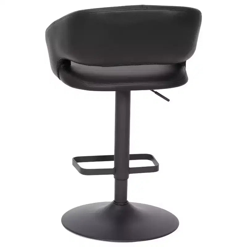 Tabouret de bar contemporain Flash Furniture en vinyle, réglable en hauteur, avec dossier mi-haut arrondi
