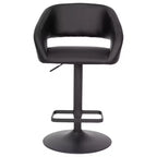 Tabouret de bar contemporain Flash Furniture en vinyle, réglable en hauteur, avec dossier mi-haut arrondi