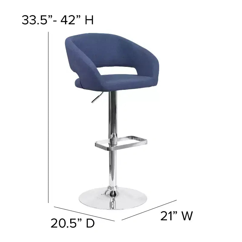 Tabouret de bar contemporain Flash Furniture en vinyle, réglable en hauteur, avec dossier mi-haut arrondi