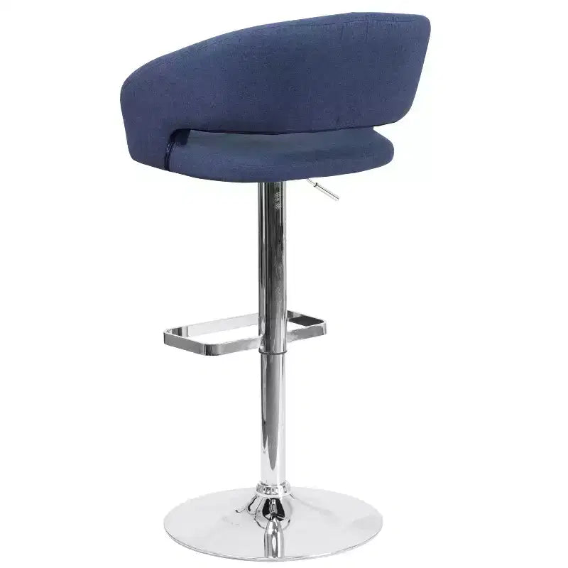 Tabouret de bar contemporain Flash Furniture en vinyle, réglable en hauteur, avec dossier mi-haut arrondi