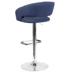 Tabouret de bar contemporain Flash Furniture en vinyle, réglable en hauteur, avec dossier mi-haut arrondi