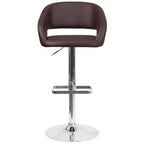 Tabouret de bar contemporain Flash Furniture en vinyle, réglable en hauteur, avec dossier mi-haut arrondi