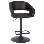 Tabouret de bar contemporain Flash Furniture en vinyle, réglable en hauteur, avec dossier mi-haut arrondi