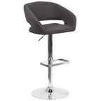 Tabouret de bar contemporain Flash Furniture en vinyle, réglable en hauteur, avec dossier mi-haut arrondi