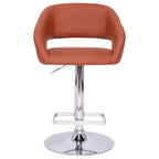 Tabouret de bar contemporain Flash Furniture en vinyle, réglable en hauteur, avec dossier mi-haut arrondi