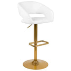 Tabouret de bar contemporain Flash Furniture en vinyle, réglable en hauteur, avec dossier mi-haut arrondi