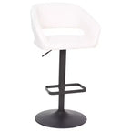 Flash Furniture Contemporary Vinyl Adjustable Height Barstool with Rounded Mid-Back