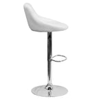 Tabouret de bar contemporain Flash Furniture avec siège baquet en vinyle, dossier à motif losanges et piètement chromé, réglable en hauteur