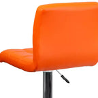 Tabouret de bar contemporain Flash Furniture en vinyle matelassé, hauteur réglable, avec piètement chromé