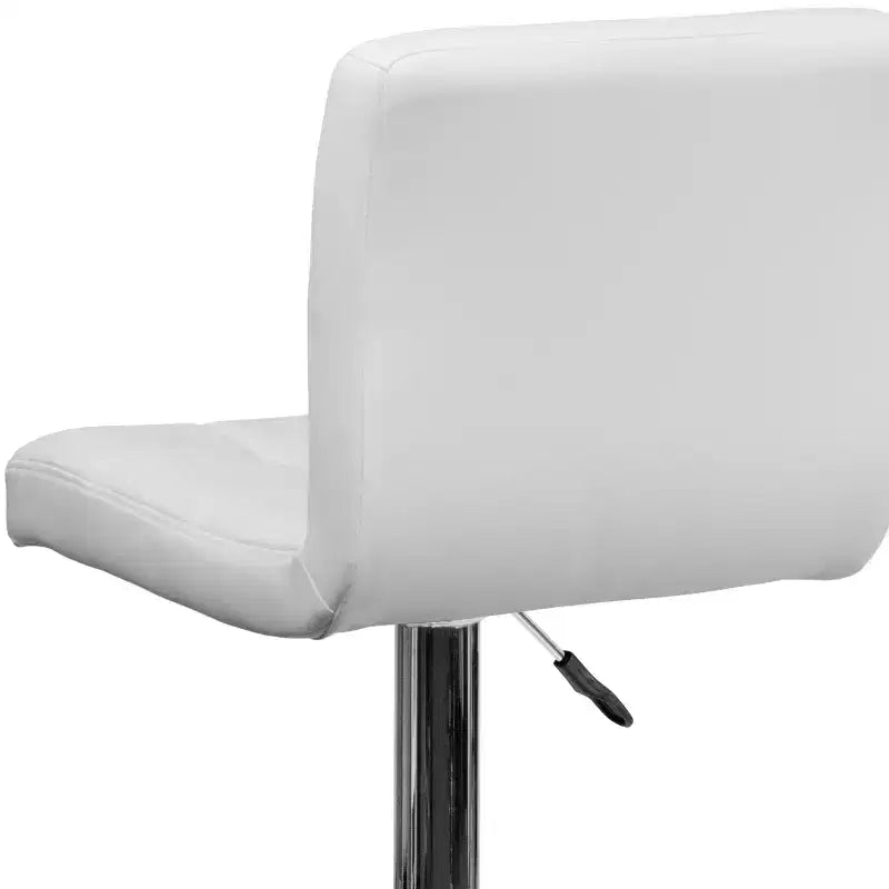 Tabouret de bar contemporain Flash Furniture en vinyle matelassé, hauteur réglable, avec piètement chromé