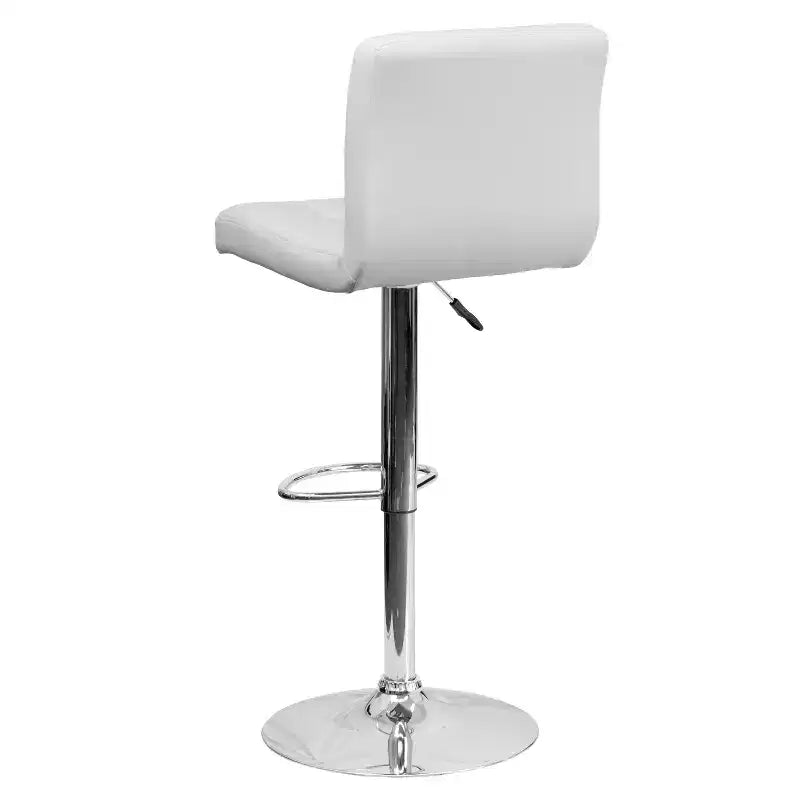 Tabouret de bar contemporain Flash Furniture en vinyle matelassé, hauteur réglable, avec piètement chromé