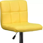 Tabouret de bar contemporain Flash Furniture en vinyle matelassé, hauteur réglable, avec piètement chromé