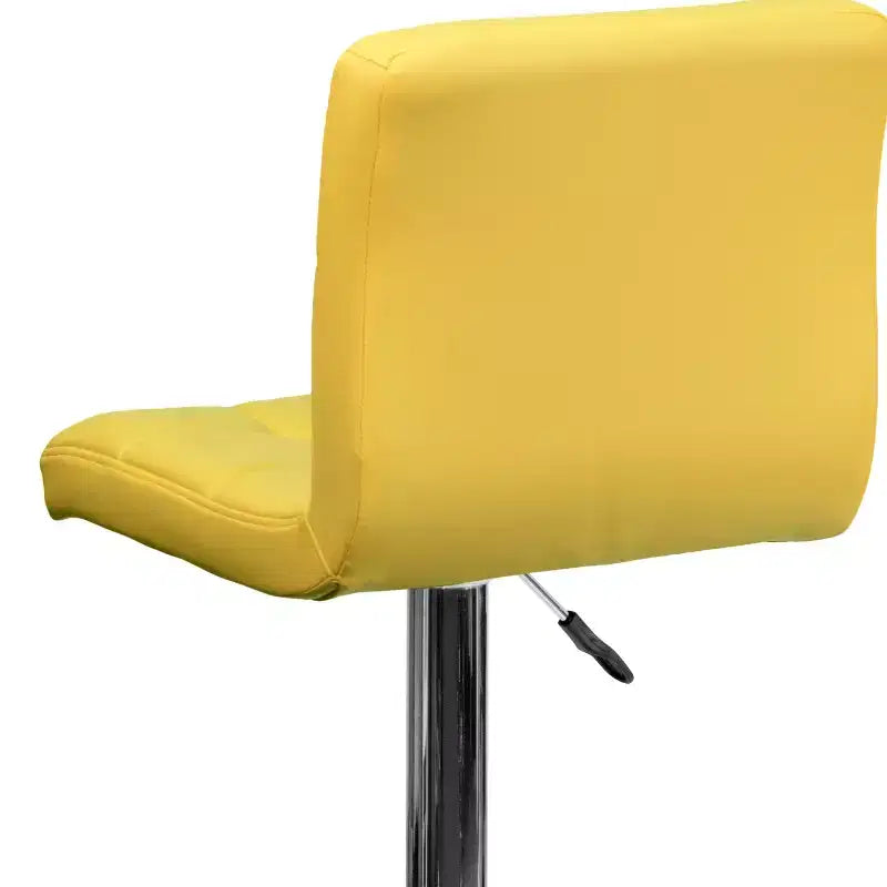 Tabouret de bar contemporain Flash Furniture en vinyle matelassé, hauteur réglable, avec piètement chromé