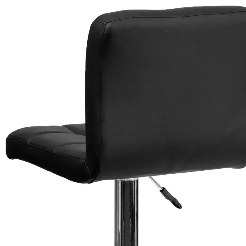 Tabouret de bar contemporain Flash Furniture en vinyle matelassé, hauteur réglable, avec piètement chromé