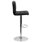 Tabouret de bar contemporain Flash Furniture en vinyle matelassé, hauteur réglable, avec piètement chromé