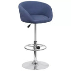Flash Furniture Contemporary Adjustable Height Barstool with Barrel Back and Chrome Base