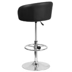 Tabouret de bar contemporain Flash Furniture réglable en hauteur avec dossier incurvé et base chromée