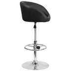 Tabouret de bar contemporain Flash Furniture réglable en hauteur avec dossier incurvé et base chromée
