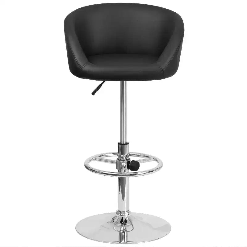 Tabouret de bar contemporain Flash Furniture réglable en hauteur avec dossier incurvé et base chromée