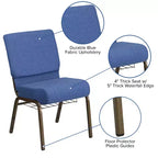 Chaise d'église HERCULES Series 53 cm (21'') avec porte-livre Flash Furniture