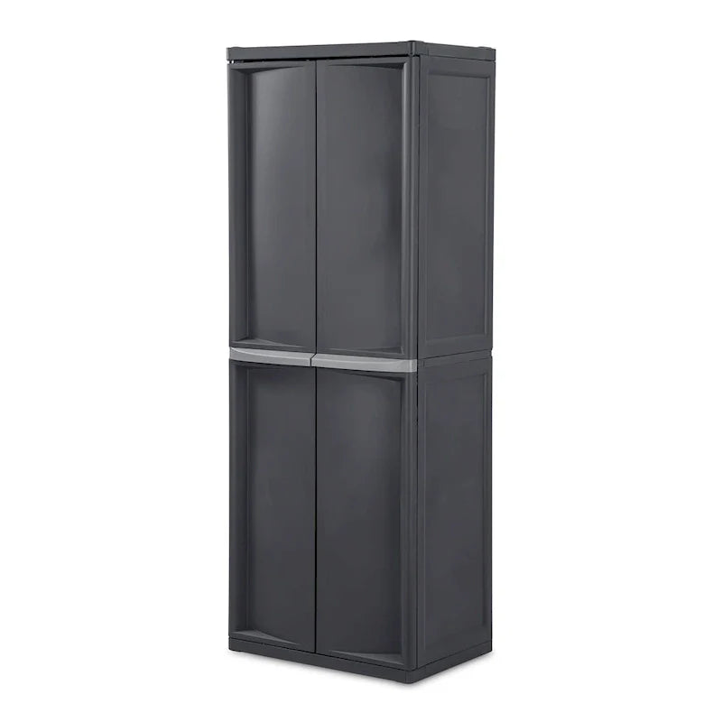 Sterilite Lot de 2 Organiseurs de Rangement à 4 Étagères Réglables pour Garage, Gris - Lot de 2