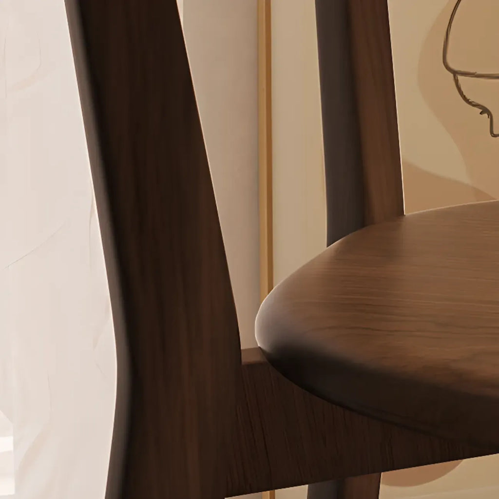 Chaise de salle à manger moderne sans accoudoirs, en bois, à dossier bas et ouvert