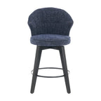 Lot de 2 tabourets de bar pivotants, chaises de salle à manger rembourrées avec large dossier, chaises de hauteur comptoir avec pieds en métal
