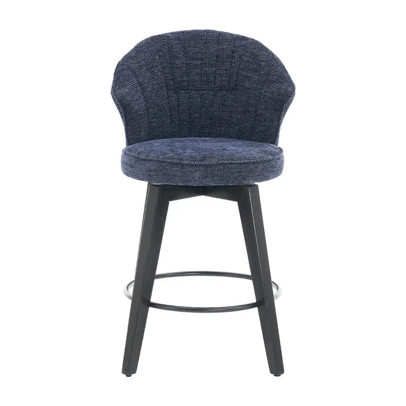 Lot de 2 tabourets de bar pivotants, chaises de salle à manger rembourrées avec large dossier, chaises de hauteur comptoir avec pieds en métal