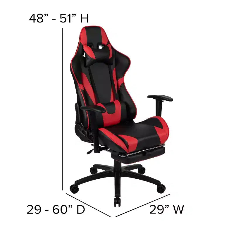 Ensemble bureau Emma et Oliver - Bureau gaming, porte-gobelet, support casque et fauteuil inclinable