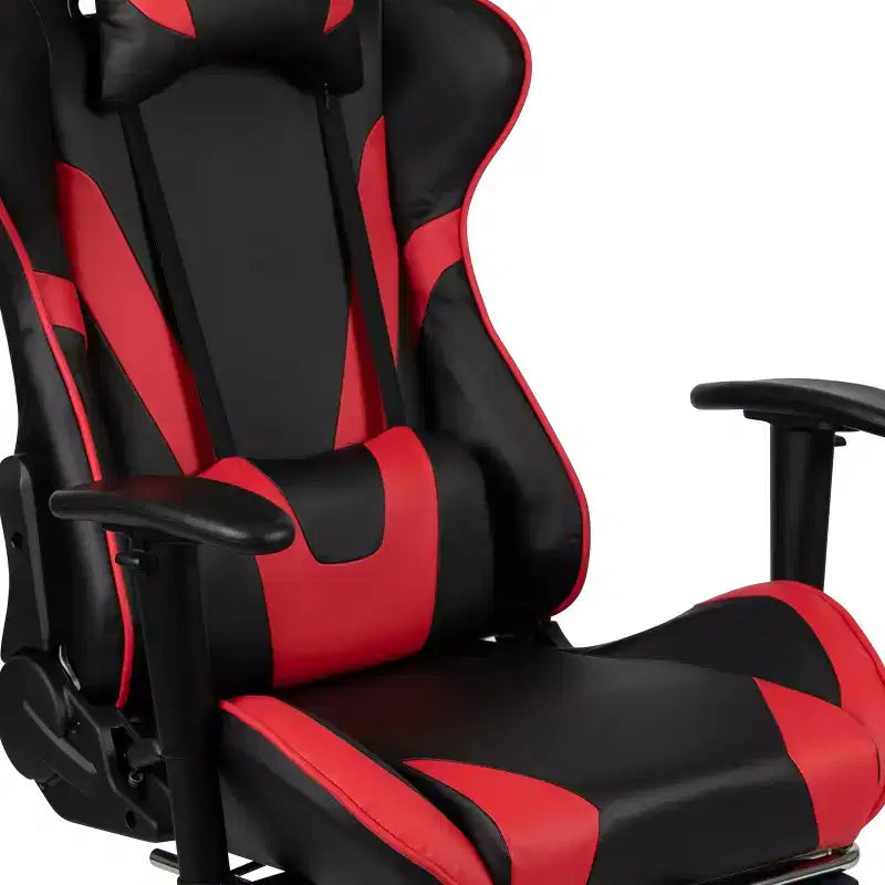 Ensemble bureau Emma et Oliver - Bureau gaming, porte-gobelet, support casque et fauteuil inclinable