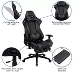Ensemble bureau Emma et Oliver - Bureau gaming, porte-gobelet, support casque et fauteuil inclinable