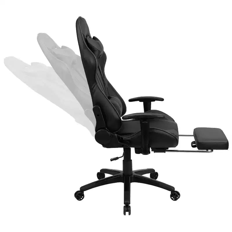 Ensemble bureau Emma et Oliver - Bureau gaming, porte-gobelet, support casque et fauteuil inclinable