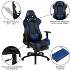 Ensemble bureau Emma et Oliver - Bureau gaming, porte-gobelet, support casque et fauteuil inclinable
