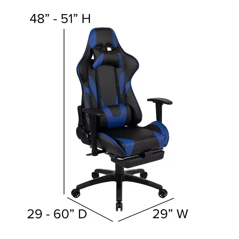 Ensemble bureau Emma et Oliver - Bureau gaming, porte-gobelet, support casque et fauteuil inclinable