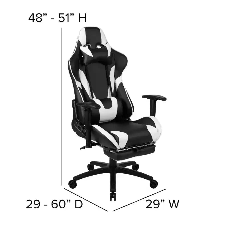 Ensemble bureau Emma et Oliver - Bureau gaming, porte-gobelet, support casque et fauteuil inclinable
