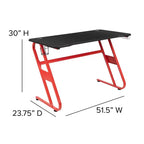 Ensemble bureau Emma et Oliver - Bureau gaming, porte-gobelet, support casque et fauteuil inclinable