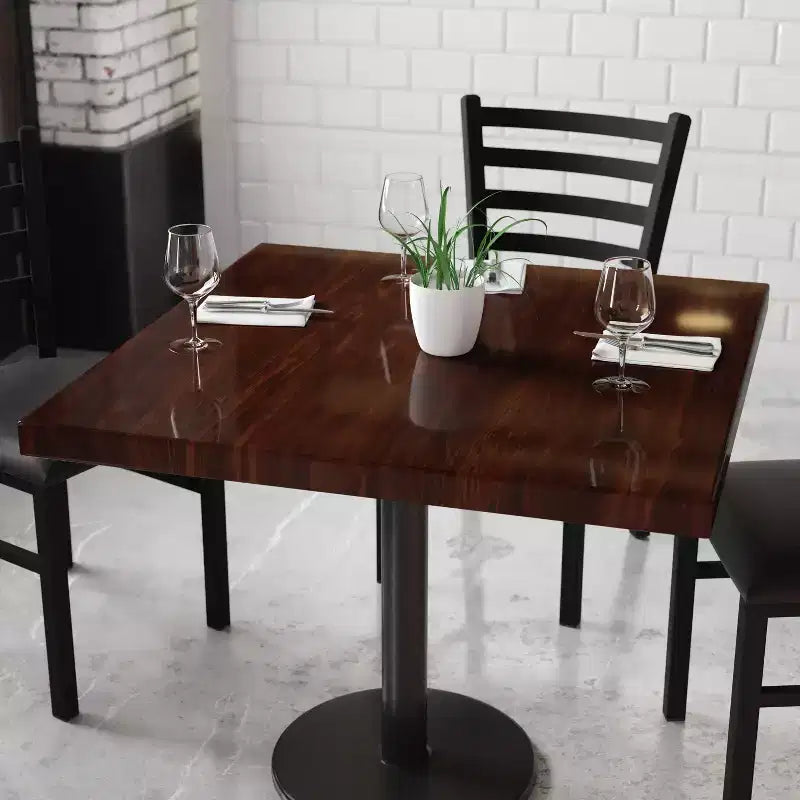 Dessus de table en résine haute brillance Emma et Oliver 36 po carré avec rebord épais de 2 po