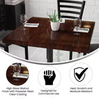 Dessus de table en résine haute brillance Emma et Oliver 36 po carré avec rebord épais de 2 po