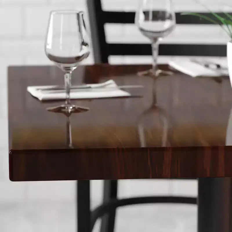 Dessus de table en résine haute brillance Emma et Oliver 36 po carré avec rebord épais de 2 po
