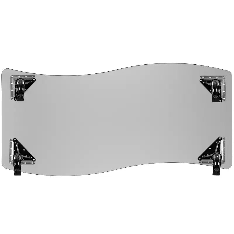 Table d'activité rectangulaire collaborative réglable Emma et Oliver Mobile 26 po L x 60 po l, motif vague, grise
