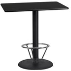 Table de bar rectangulaire en stratifié Emma and Oliver 24x42 avec base à anneau de pied 24RD