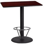 Emma and Oliver 24x42 Rectangular Laminate Bar Table with 24RD Foot Ring Base