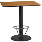 Table de bar rectangulaire en stratifié Emma and Oliver 24x42 avec base à anneau de pied 24RD