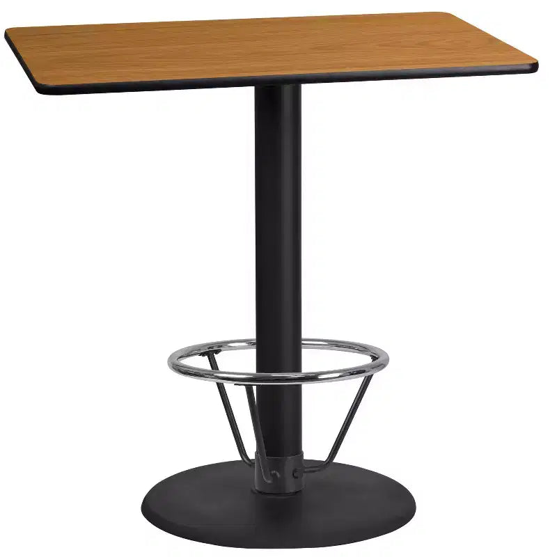 Table de bar rectangulaire en stratifié Emma and Oliver 24x42 avec base à anneau de pied 24RD