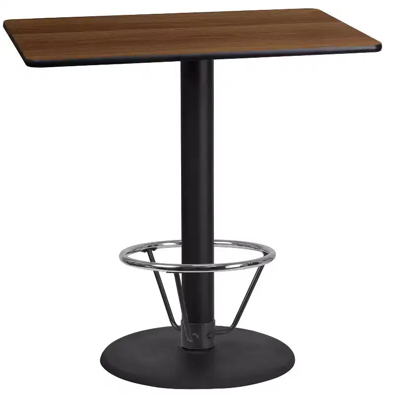 Table de bar rectangulaire en stratifié Emma and Oliver 24x42 avec base à anneau de pied 24RD