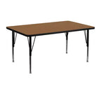 Table d'activités rectangulaire Emma et Oliver 24x48 en stratifié réglable pour la maternelle