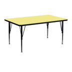 Table d'activités rectangulaire Emma et Oliver 24x48 en stratifié réglable pour la maternelle