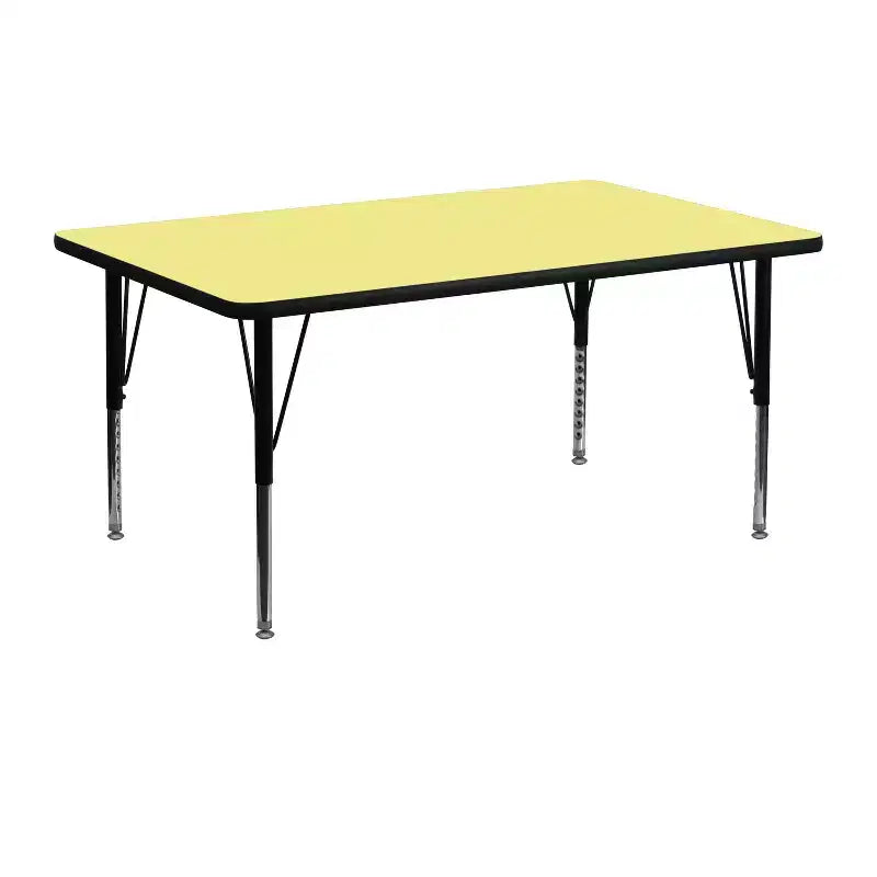 Table d'activités rectangulaire Emma et Oliver 24x48 en stratifié réglable pour la maternelle