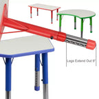 Table d'activités rectangulaire en plastique Emma et Oliver de 23,625"L x 47,25"P, réglable en hauteur